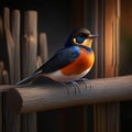 Blue-throated Bluetail (Ficedula hypoleuca) generative AI