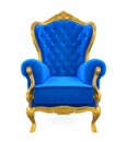 Blue Throne Chair Isolated Royalty Free Stock Photo