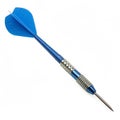 Blue throwing dart isolated on white background