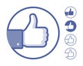 Blue Thumb Up flat icon