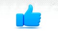 Blue Thumbs Up Icon on White Background Royalty Free Stock Photo