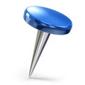 Blue thumbtack Royalty Free Stock Photo