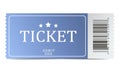 Blue ticket cinema, exhibition, event, theater, circus Royalty Free Stock Photo