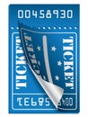 Blue ticket to be torn Royalty Free Stock Photo