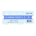 Blue ticket to the cinema. Vector