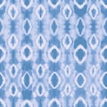 Blue tie dye background. Seamless vector pattern tie dye shibori print. Ink textured background, japan rustic batik Royalty Free Stock Photo