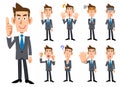 Businessman`s gestures and expression _ Nine types of whole body