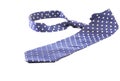 Blue tie with white speck. Royalty Free Stock Photo