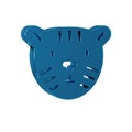 Blue Tiger head icon isolated on transparent background.