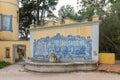 Tile-covered fountain next to the Condes de Castro Guimaraes Museum in the village of Cascais