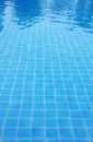 Blue tile floor pool. Royalty Free Stock Photo