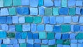Blue tile mosaic on the wall Royalty Free Stock Photo