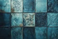 Blue tile wall close-up Royalty Free Stock Photo