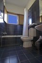Blue tiled bathroom Royalty Free Stock Photo