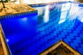 Blue tiled swimming pool