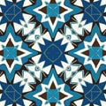 Blue Tiles Arabesque Background, Iranian Mosaic Pattern, Old Fasion Retro Islam Mosaic Tile, Oriental Vintage Wall