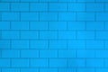 Blue tiles brick background.Interior of the kitchen or bathroom. Royalty Free Stock Photo