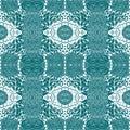 Blue tiles with seamless pattern. Vector illustration. Drawing by hand.