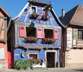 Timbered house in village of Niedermorschwihr