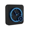 Blue Time is money icon isolated on transparent background. Money is time. Effective time management. Convert time to