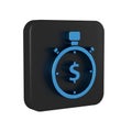 Blue Time is money icon isolated on transparent background. Money is time. Effective time management. Convert time to