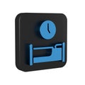 Blue Time to sleep icon isolated on transparent background. Black square button.