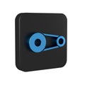 Blue Timing belt kit icon isolated on transparent background. Black square button.