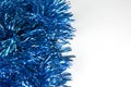 Blue tinsel sample real size Royalty Free Stock Photo