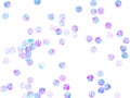 Blue tinsels confetti placer vector background. Circle glossy foil particles party glitter flatlay Royalty Free Stock Photo