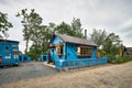 A old blue tiny pirate house in denmark