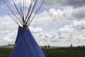 Blue tipi in `big sky` Montana Royalty Free Stock Photo