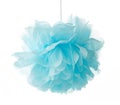 Blue tissue pompom decor