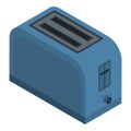 Blue toaster icon, isometric style