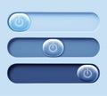 Blue toggle buttons set for user interface design Royalty Free Stock Photo