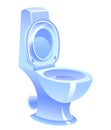 Blue toilet bowl