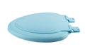 Blue toilet seat with a lid on a white background. Royalty Free Stock Photo