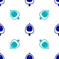 Blue Toilet urinal or pissoir icon isolated seamless pattern on white background. Urinal in male toilet. Washroom