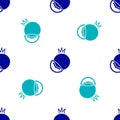 Blue Tomato icon isolated seamless pattern on white background. Vector Royalty Free Stock Photo