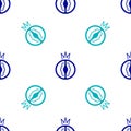 Blue Tomato icon isolated seamless pattern on white background. Vector Royalty Free Stock Photo