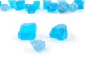 Blue toned quartz gemstone isolated on white background close up Royalty Free Stock Photo