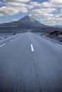 Blue toned road to the Errigal mountains