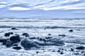 Blue toned rocky beal beach