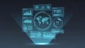 Blue-toned transparent elements convey a high-tech, virtual environment Royalty Free Stock Photo