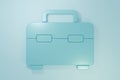Blue Toolbox icon isolated on blue background. Tool box sign. Minimalism concept. 3D render illustration Royalty Free Stock Photo