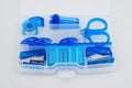 Blue toolbox kit Royalty Free Stock Photo