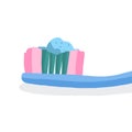 Blue tooth brush with toothpaste above Royalty Free Stock Photo