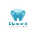 Blue Tooth Diamond Dental Care Logo Concept