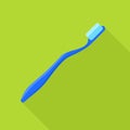 Blue toothbrush icon, flat style Royalty Free Stock Photo