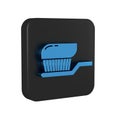 Blue Toothbrush with toothpaste icon isolated on transparent background. Black square button. Royalty Free Stock Photo