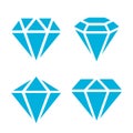 Blue topaz gem icon Royalty Free Stock Photo